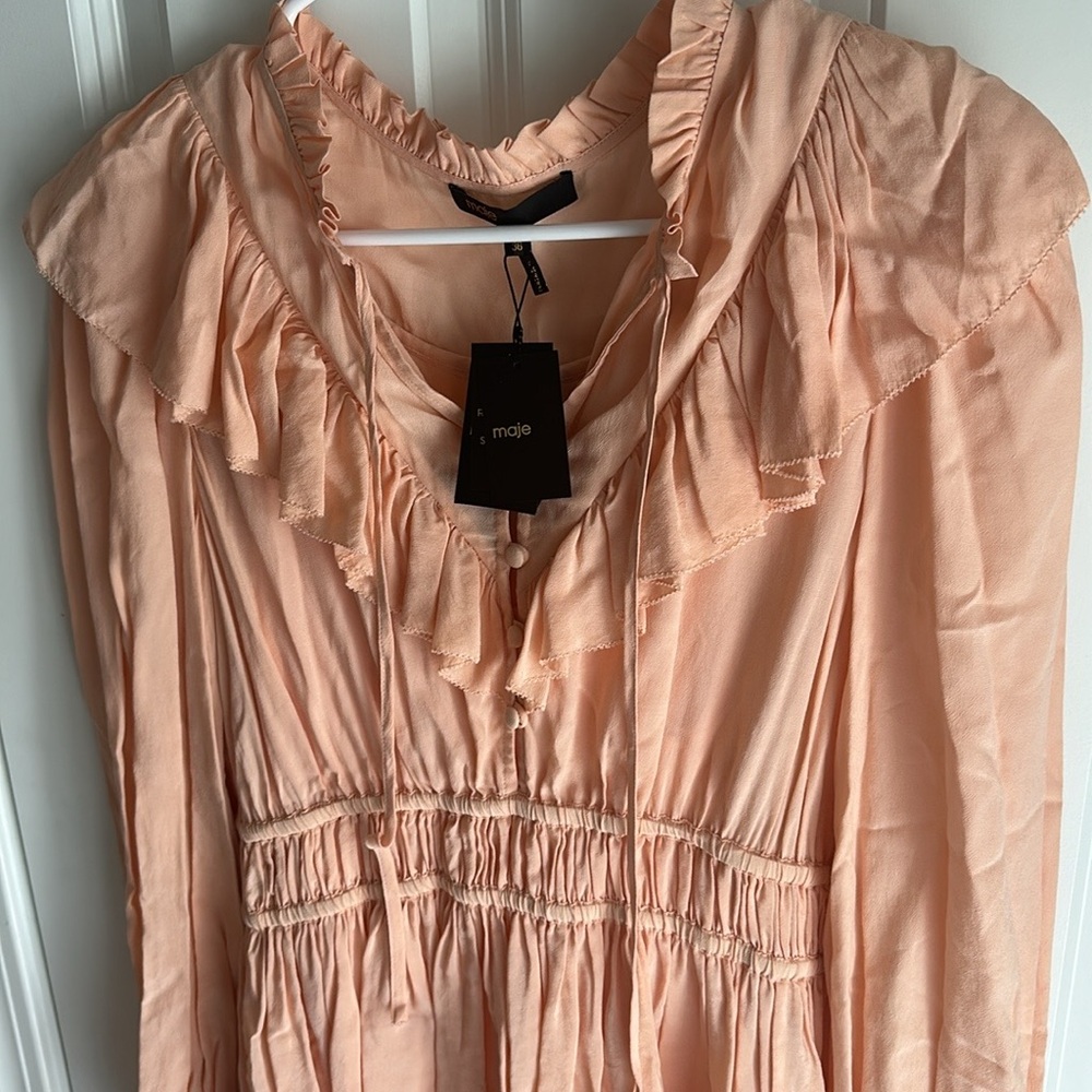 Maje Riava Ruffled Mini Dress size 42 new - Picture 8 of 9